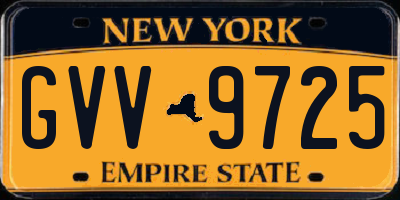 NY license plate GVV9725