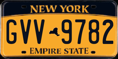NY license plate GVV9782