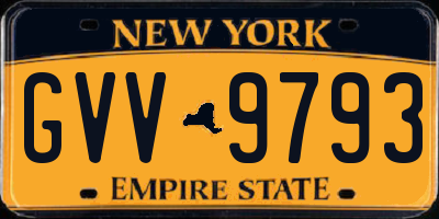NY license plate GVV9793