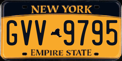 NY license plate GVV9795