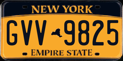 NY license plate GVV9825