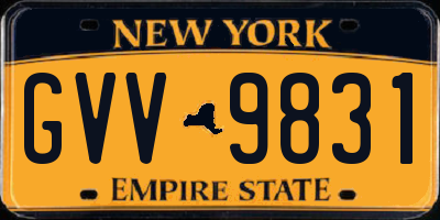 NY license plate GVV9831