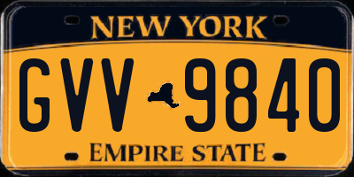 NY license plate GVV9840