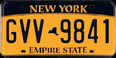 NY license plate GVV9841