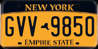 NY license plate GVV9850