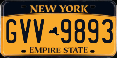 NY license plate GVV9893