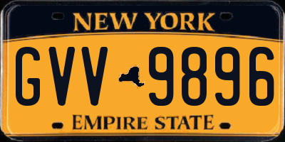 NY license plate GVV9896