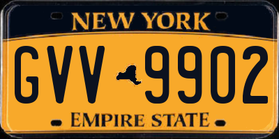 NY license plate GVV9902