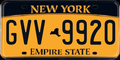 NY license plate GVV9920