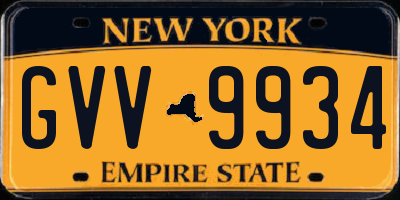 NY license plate GVV9934