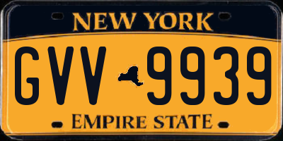 NY license plate GVV9939