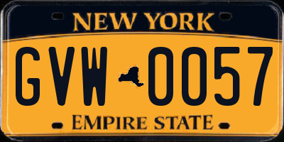 NY license plate GVW0057