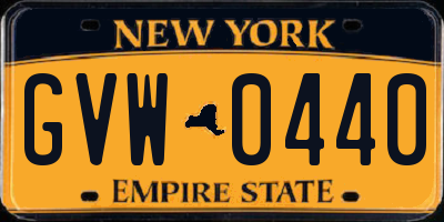 NY license plate GVW0440