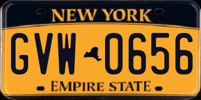 NY license plate GVW0656