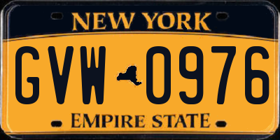 NY license plate GVW0976