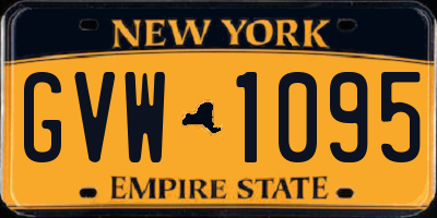 NY license plate GVW1095