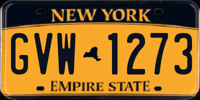 NY license plate GVW1273