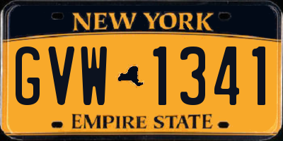 NY license plate GVW1341