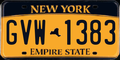 NY license plate GVW1383