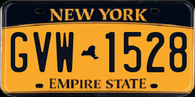NY license plate GVW1528