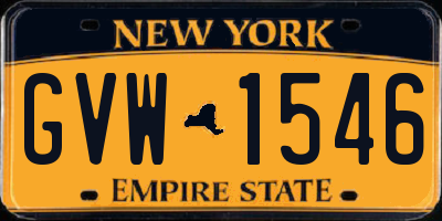 NY license plate GVW1546
