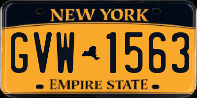 NY license plate GVW1563