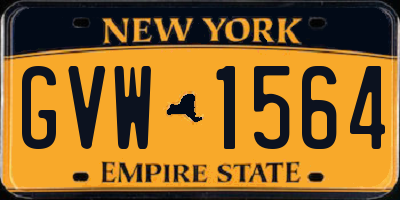 NY license plate GVW1564