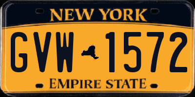 NY license plate GVW1572