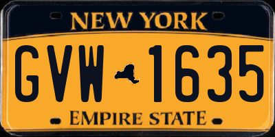 NY license plate GVW1635