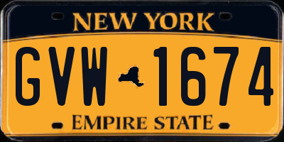 NY license plate GVW1674