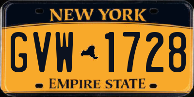 NY license plate GVW1728