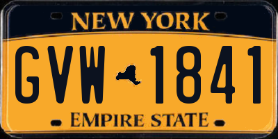 NY license plate GVW1841