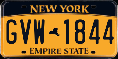 NY license plate GVW1844