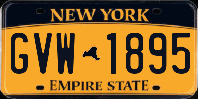 NY license plate GVW1895