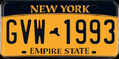 NY license plate GVW1993