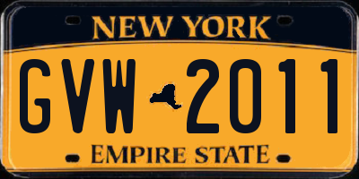 NY license plate GVW2011