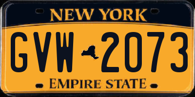 NY license plate GVW2073