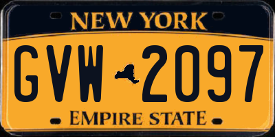 NY license plate GVW2097