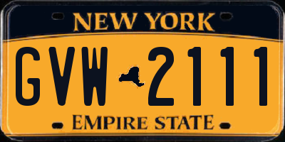 NY license plate GVW2111