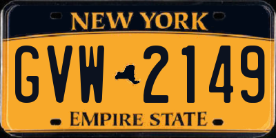 NY license plate GVW2149