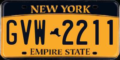NY license plate GVW2211