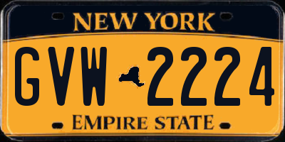 NY license plate GVW2224
