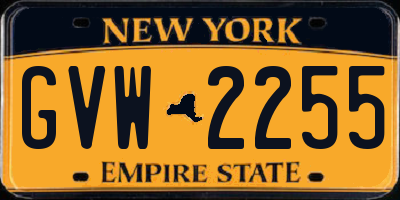 NY license plate GVW2255