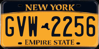 NY license plate GVW2256
