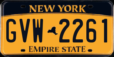NY license plate GVW2261