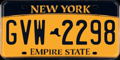 NY license plate GVW2298