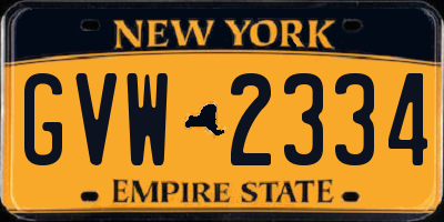 NY license plate GVW2334