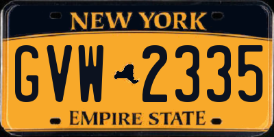 NY license plate GVW2335