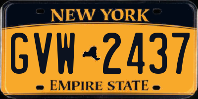 NY license plate GVW2437