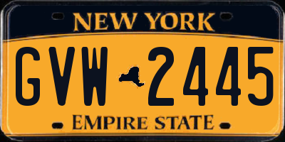 NY license plate GVW2445